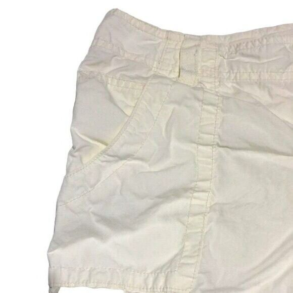 GAP Surplus Size 8 Cream Women's Roll Up Shorty Shorts Zip Fly Pockets Cotton - Picture 2 of 9
